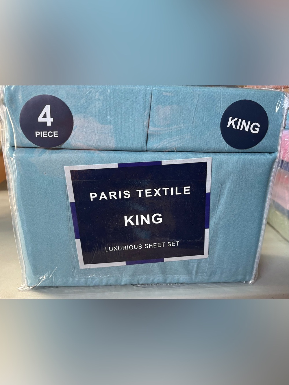 4pc King Sheet Set - Light Blue luxury sheet sets